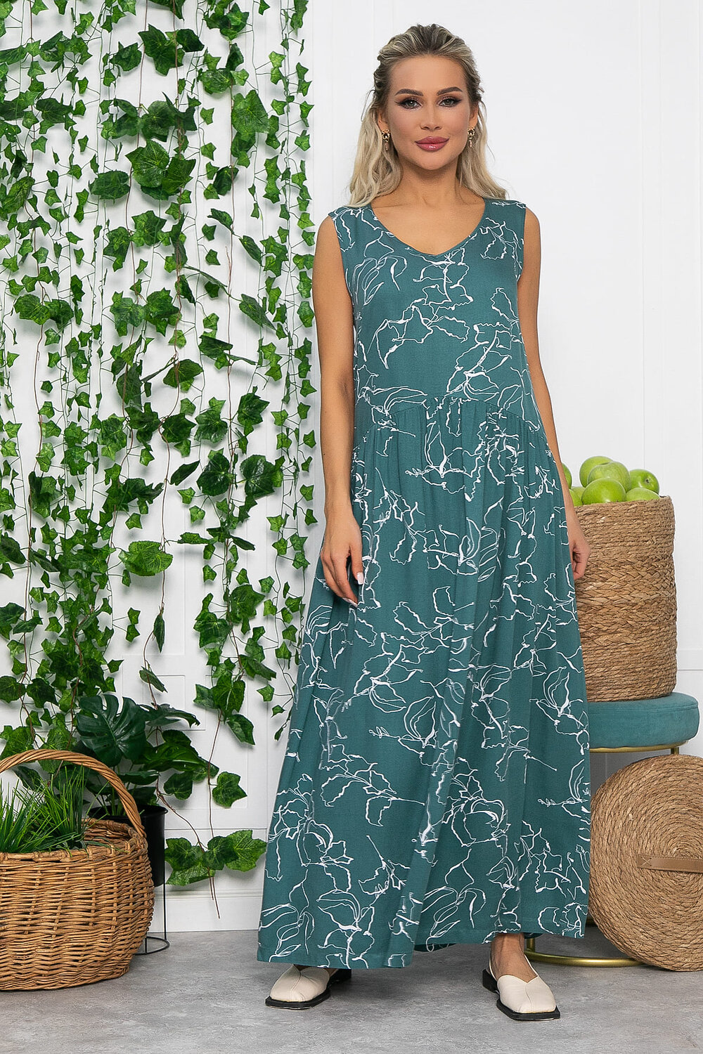 LT Collection Сарафан 535357 П13547-1М изумрудный