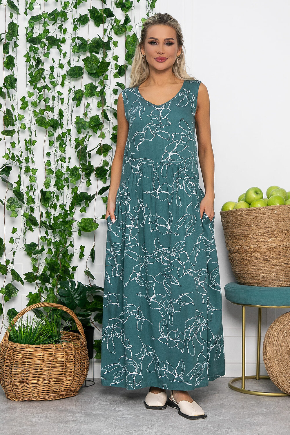 LT Collection Сарафан 535357 П13547-1М изумрудный