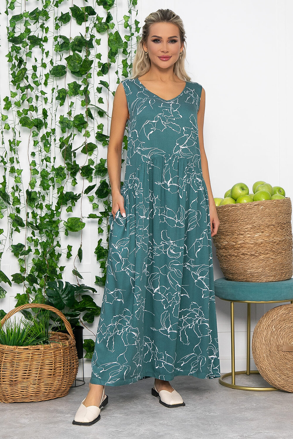LT Collection Сарафан 535357 П13547-1М изумрудный