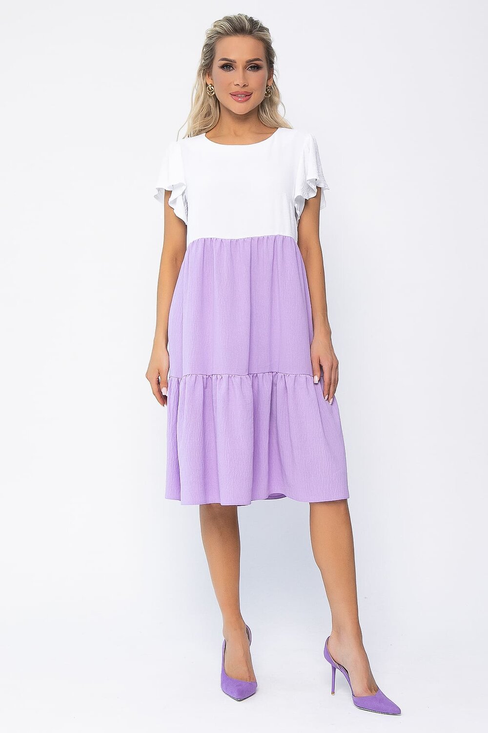 LT Collection Платье 535360 П13585-4М бело-сиреневый