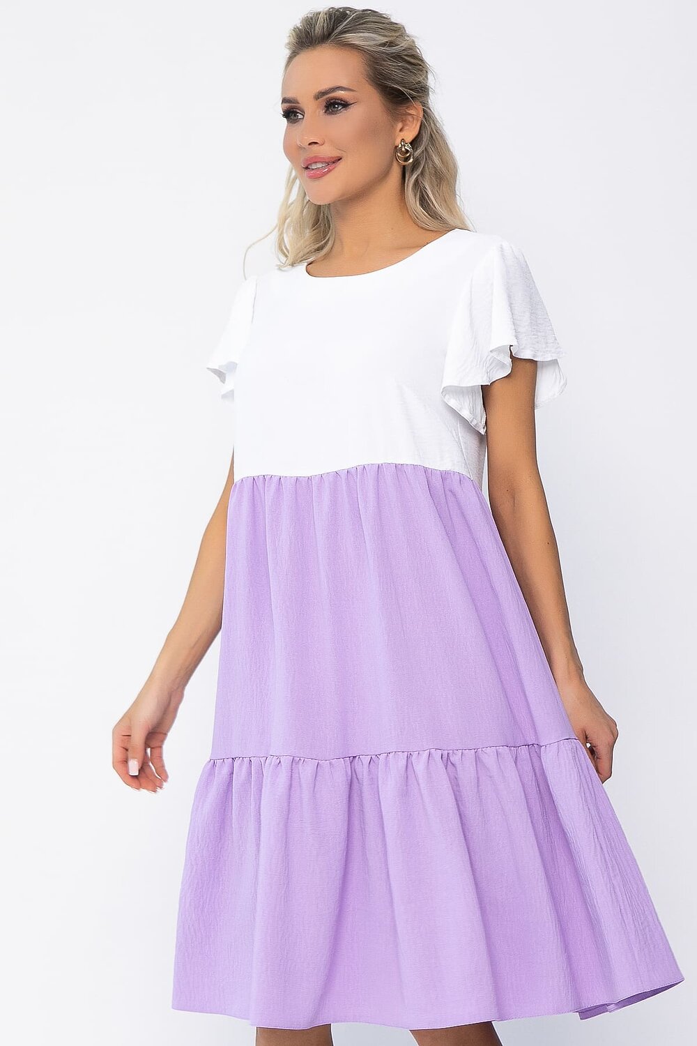 LT Collection Платье 535360 П13585-4М бело-сиреневый