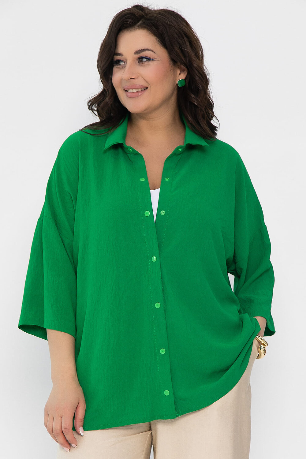 LT Collection Рубашка 536016 Б13428-13М зелёный
