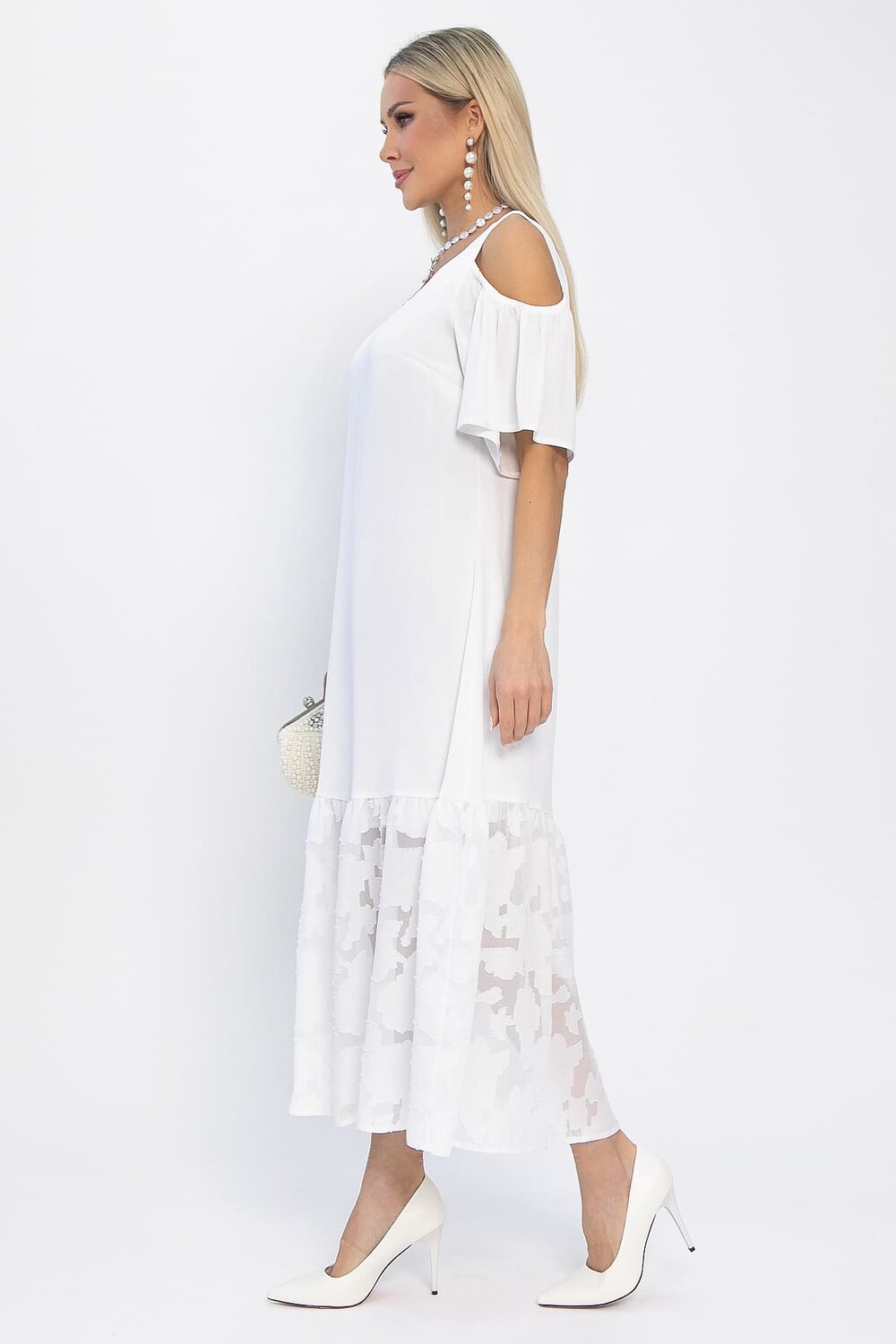 LT Collection Платье 538055 П13350-7М белый