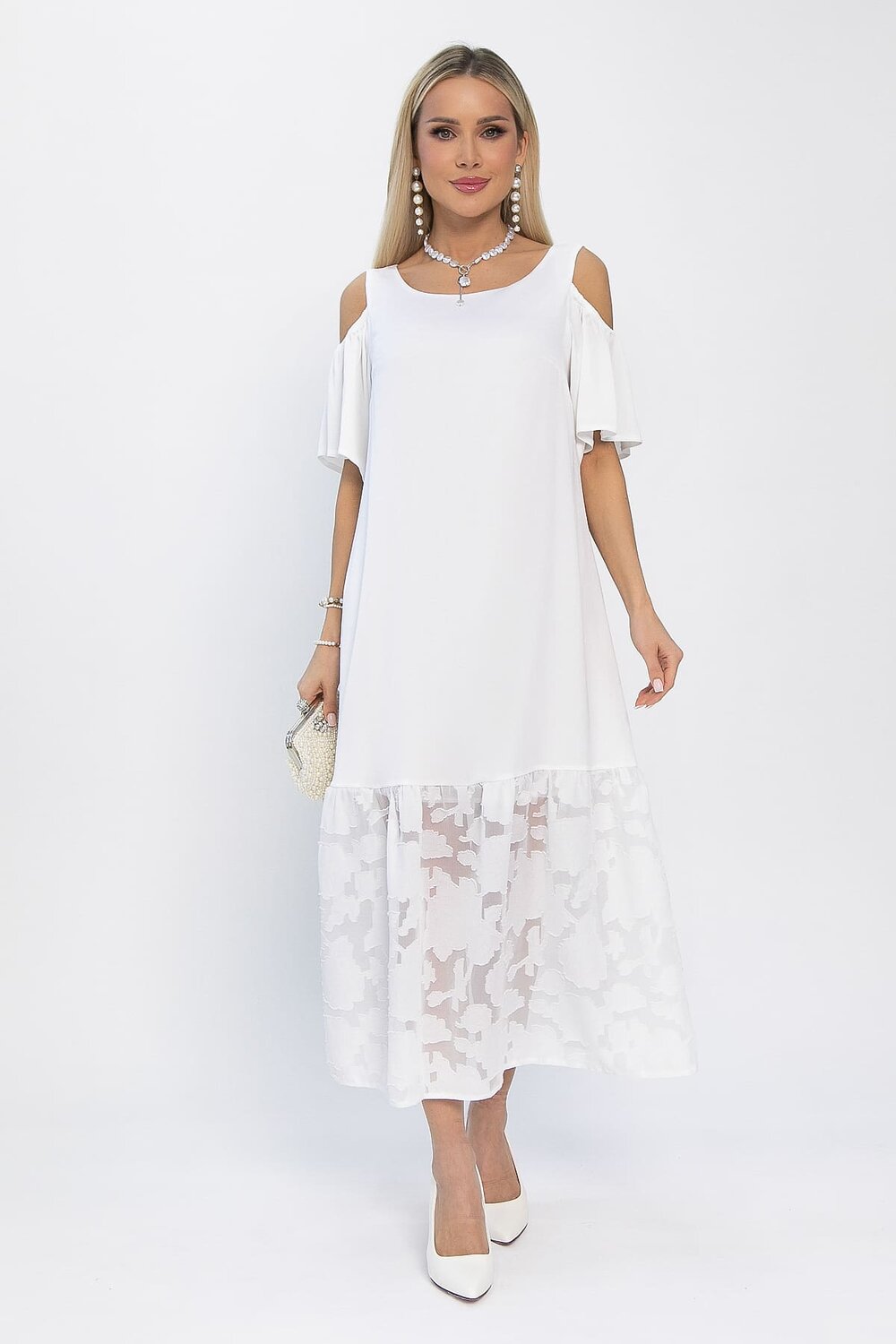 LT Collection Платье 538055 П13350-7М белый