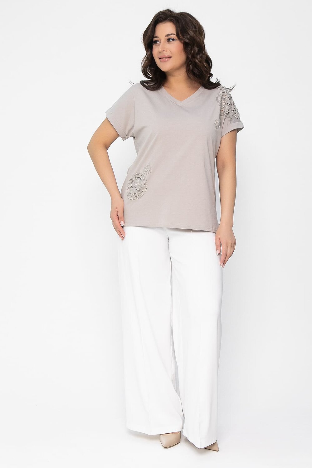 LT Collection Блуза 538065 Б13496-20М бежевый