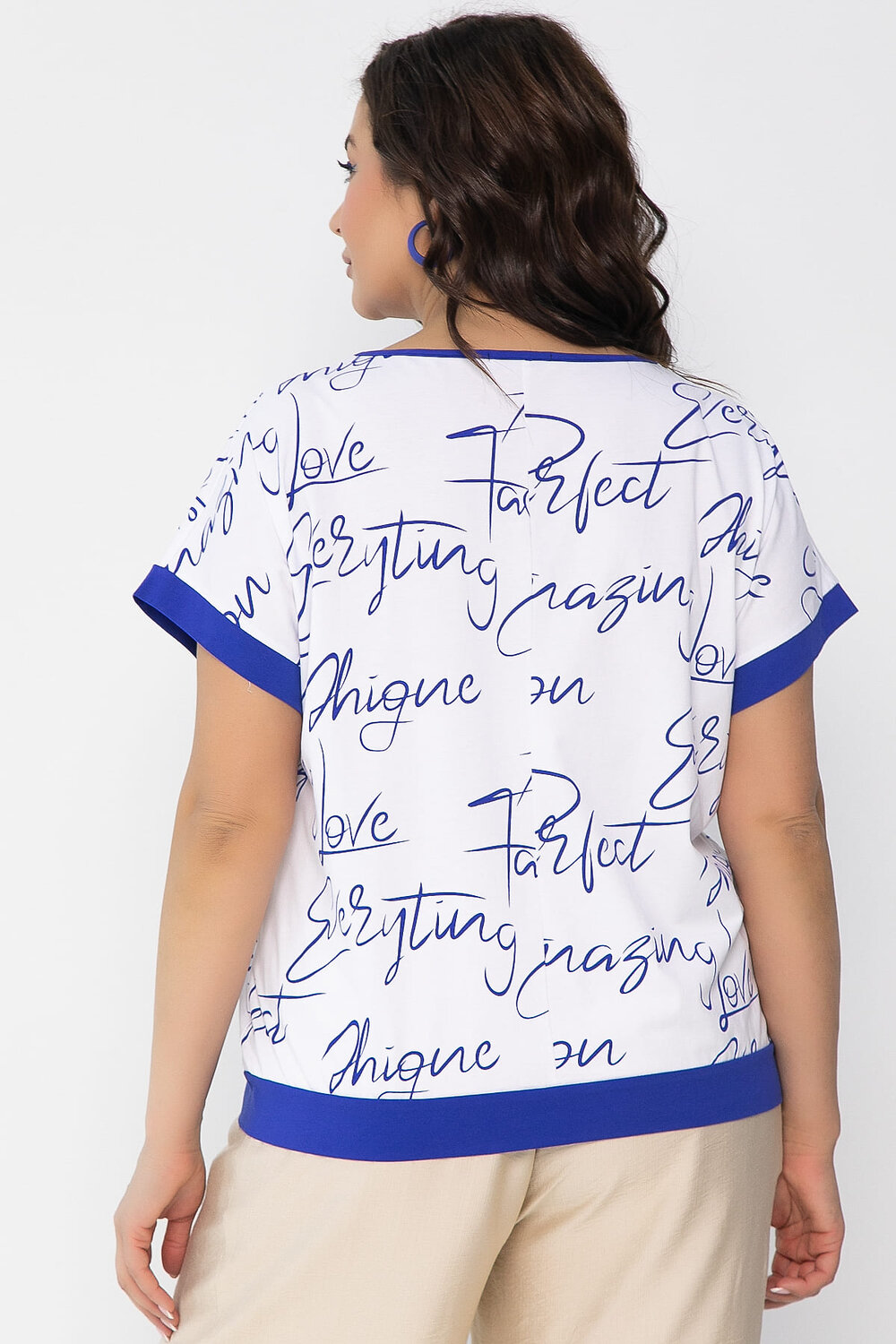 LT Collection Блуза 538070 Б13509-20М белый, синий