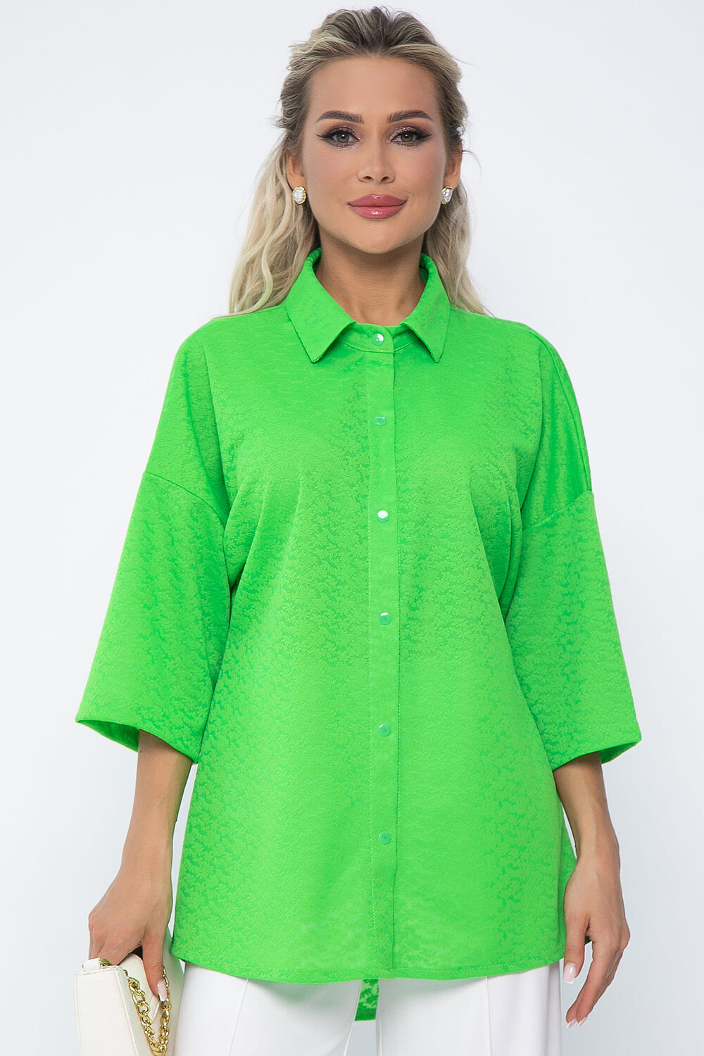 LT Collection Рубашка 538077 Б13555-13М зелёное яблоко