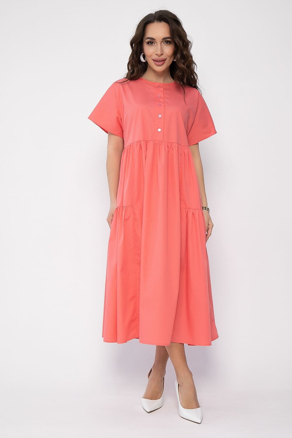 LT Collection Платье 538119 П13603-36М коралловый