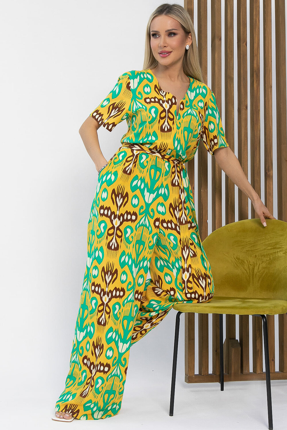 LT Collection Комбинезон 538125 К13614-7М желтый/зеленый