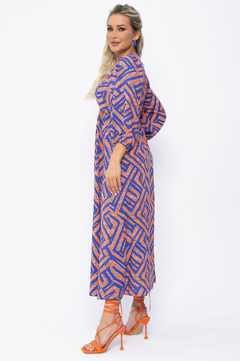 LT Collection Платье 538141 П13643-33М оранжевый/синий