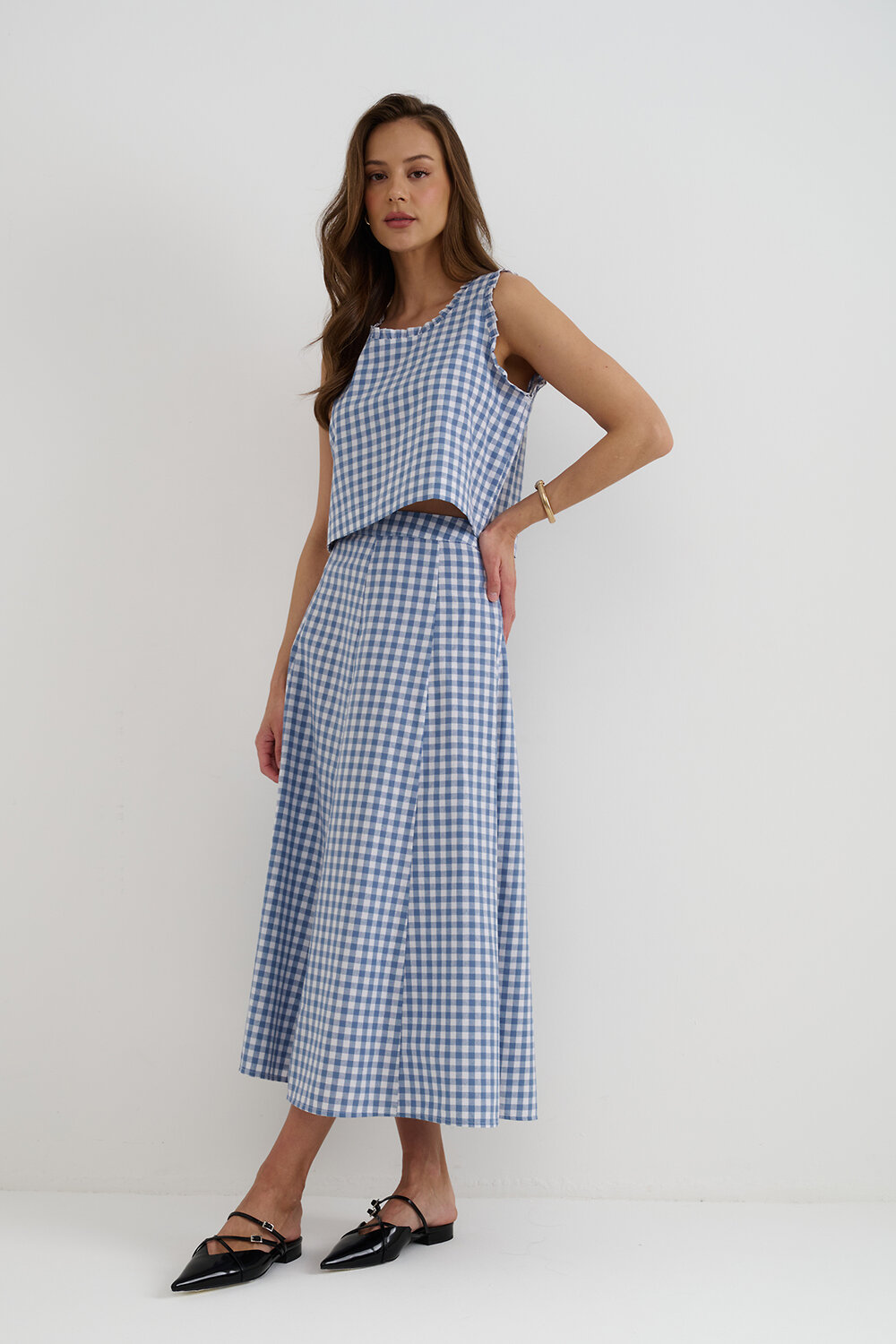 RISE Юбка 538232 SKRT2534_Blue Checkers Голубой, белый