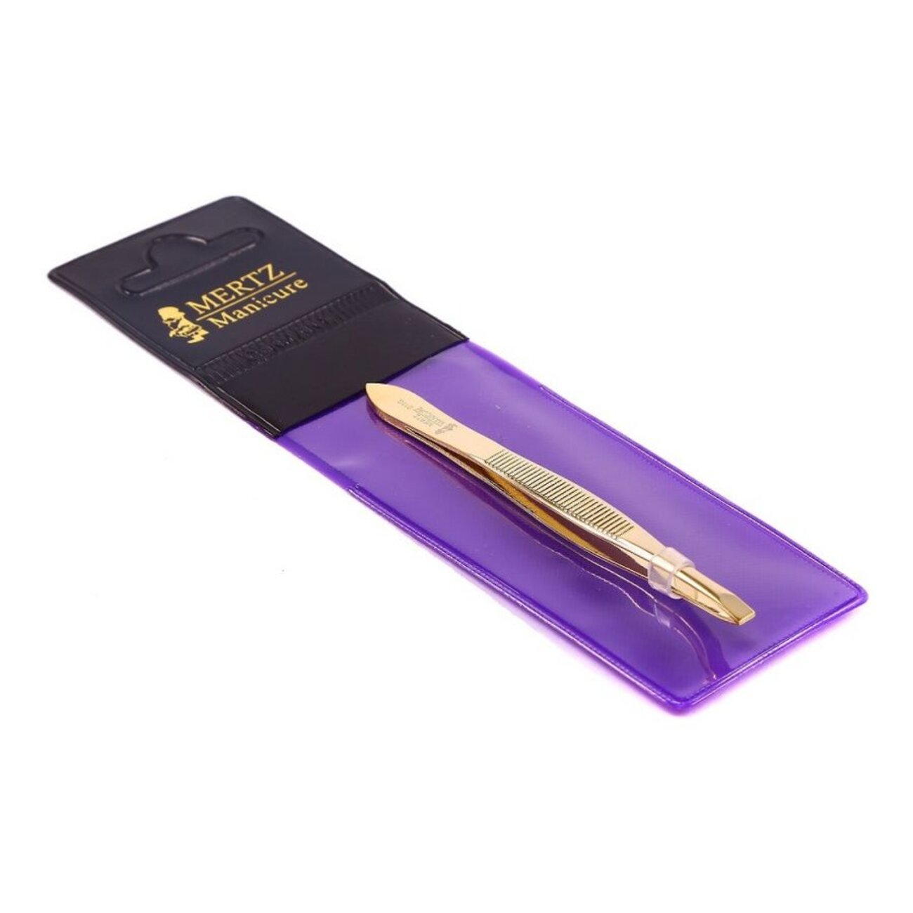 Mertz Пинцет косметический прямой 211 G, золотистый, 8 см 538568 1689