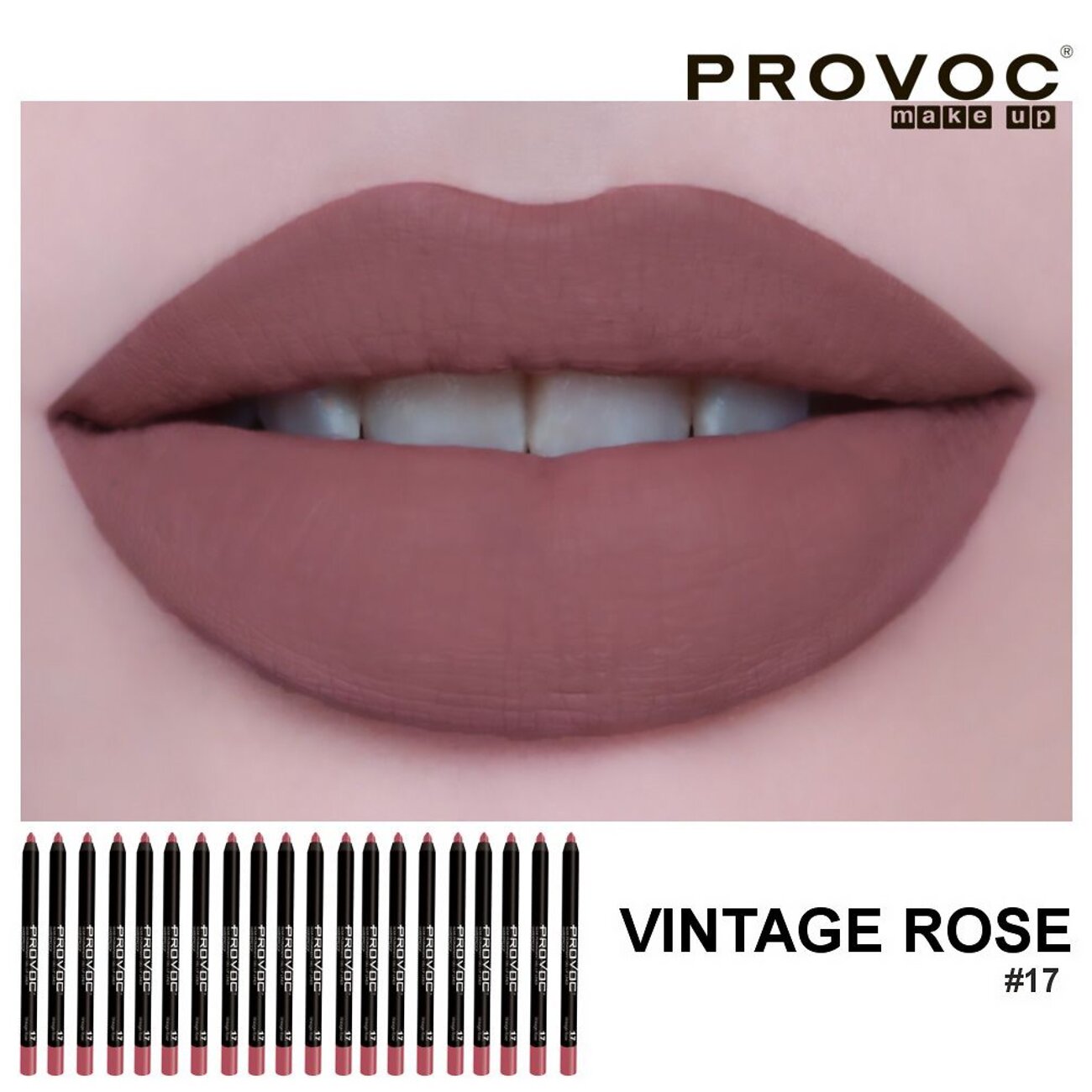 Provoc Гелевый карандаш-подводка для губ водостойкий / Semi Permanent Gel Eye Liner Filler №17 Vintage Rose, коричнево-малиновый 538621 7852