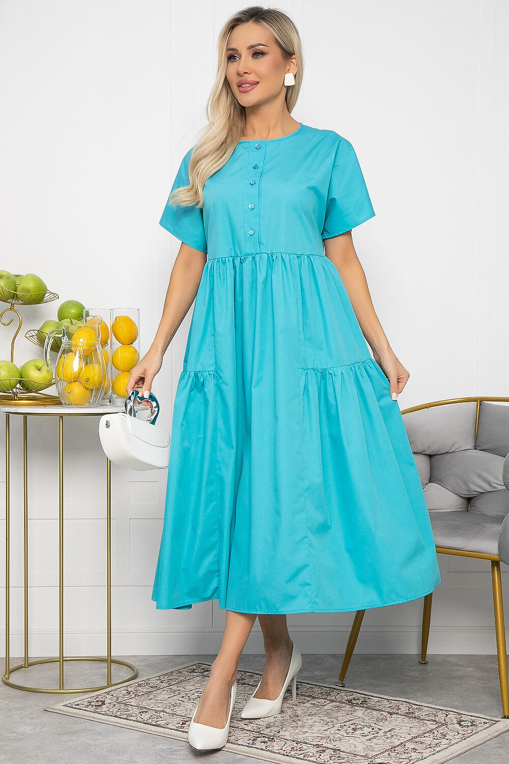 LT Collection Платье 538640 П13602-36М морской волны