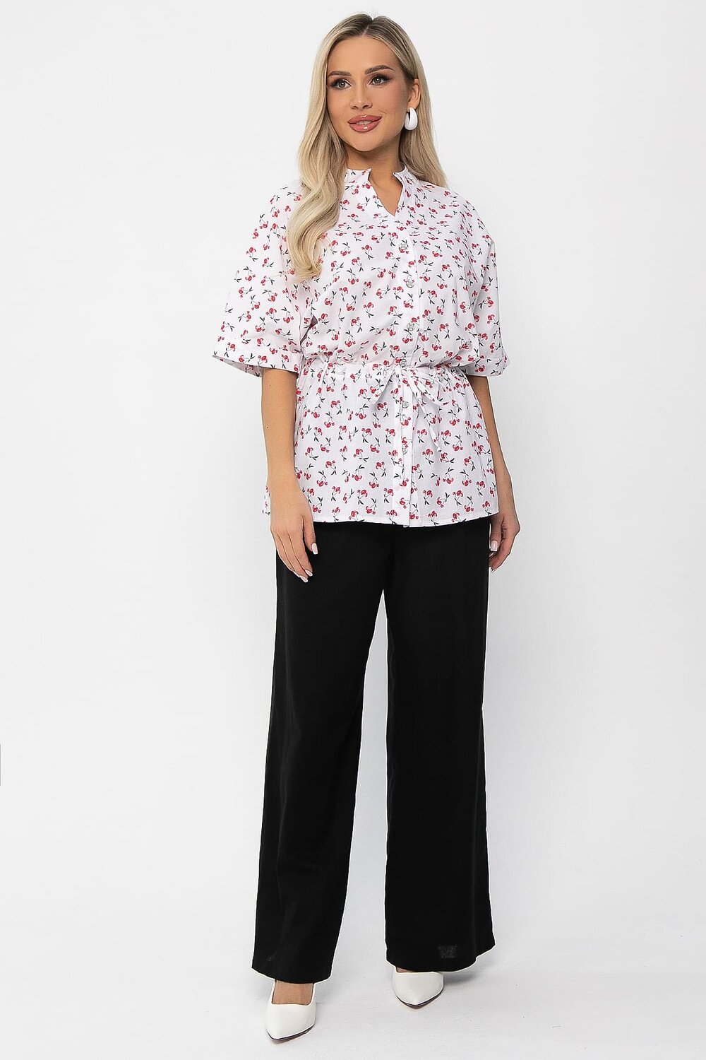 LT Collection Блуза 538649 Б13669-30М Белый/красный