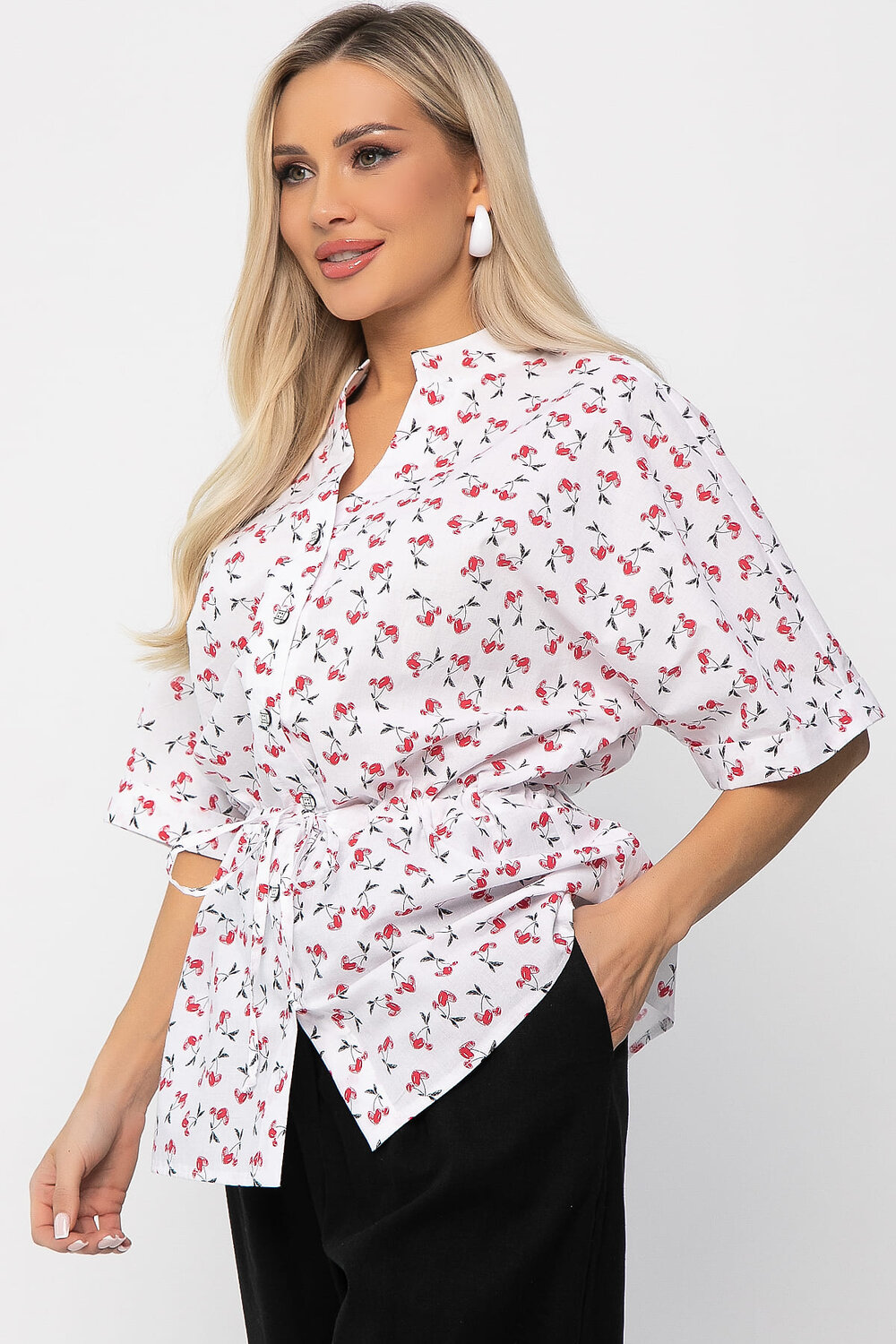 LT Collection Блуза 538649 Б13669-30М Белый/красный