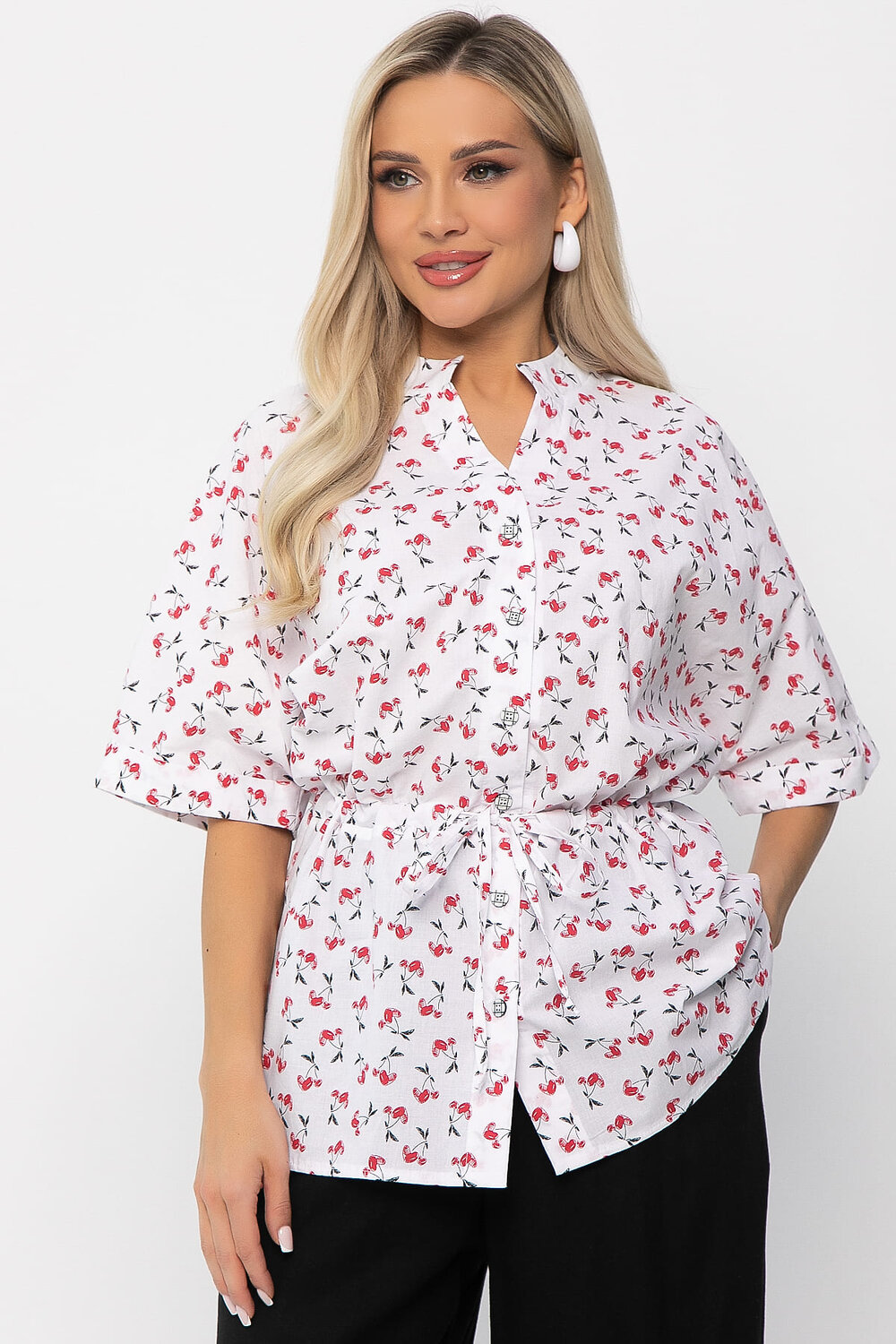 LT Collection Блуза 538649 Б13669-30М Белый/красный