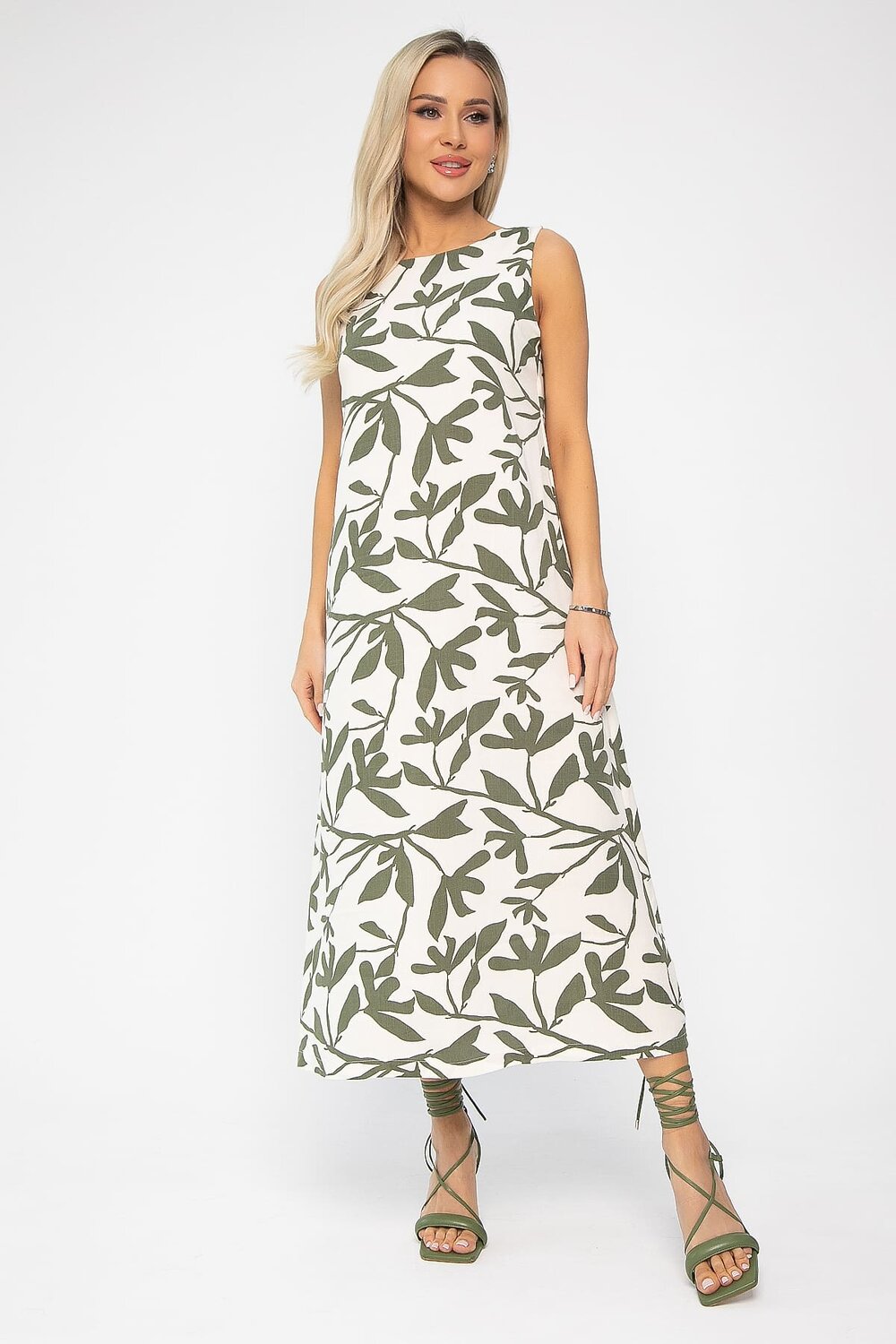 LT Collection Платье 538650 П13673-25М Молочный/хаки
