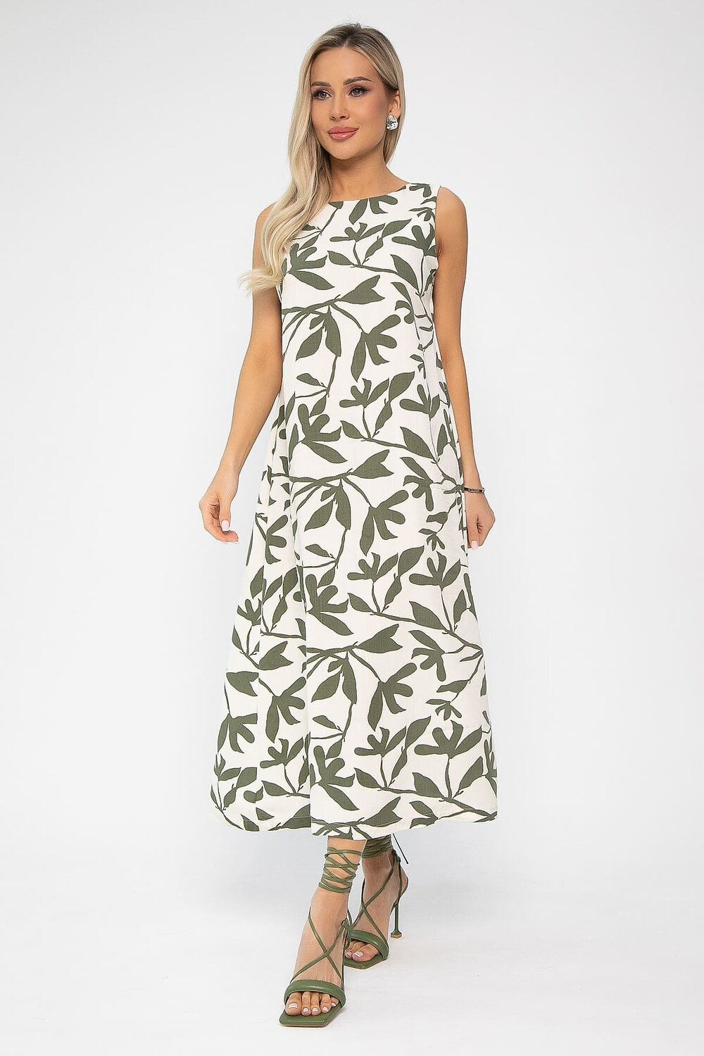 LT Collection Платье 538650 П13673-25М Молочный/хаки