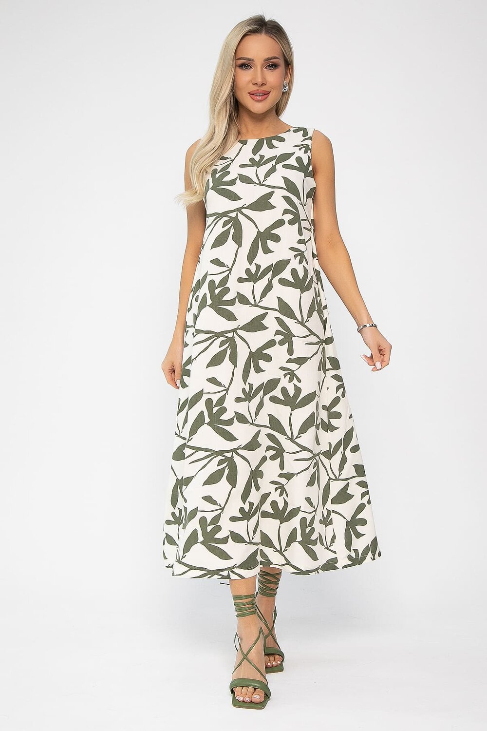 LT Collection Платье 538650 П13673-25М Молочный/хаки