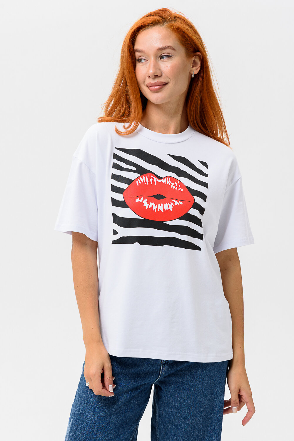 Натали Футболка 538746 8506 белый+губы