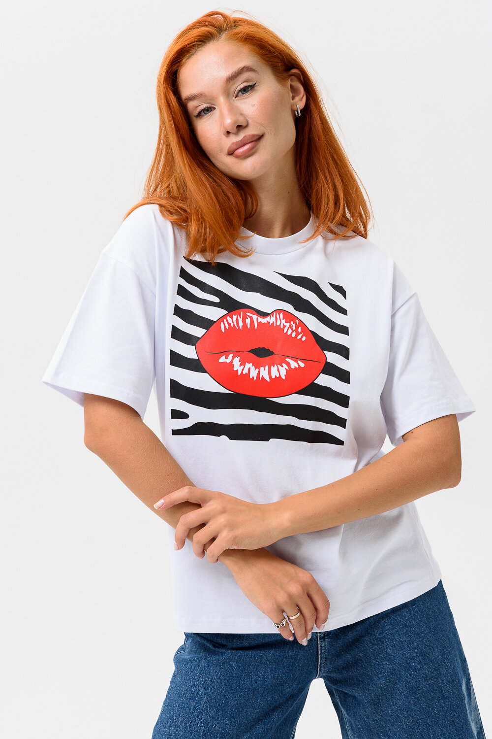 Натали Футболка 538746 8506 белый+губы