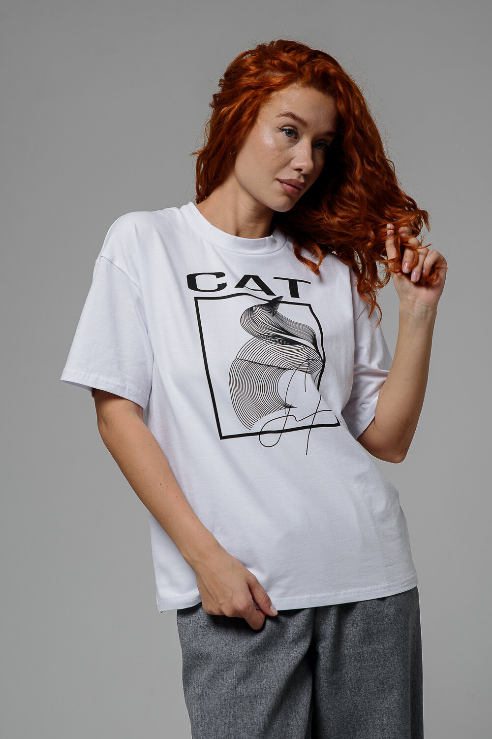 Натали Футболка 538750 8506 белый+CAT