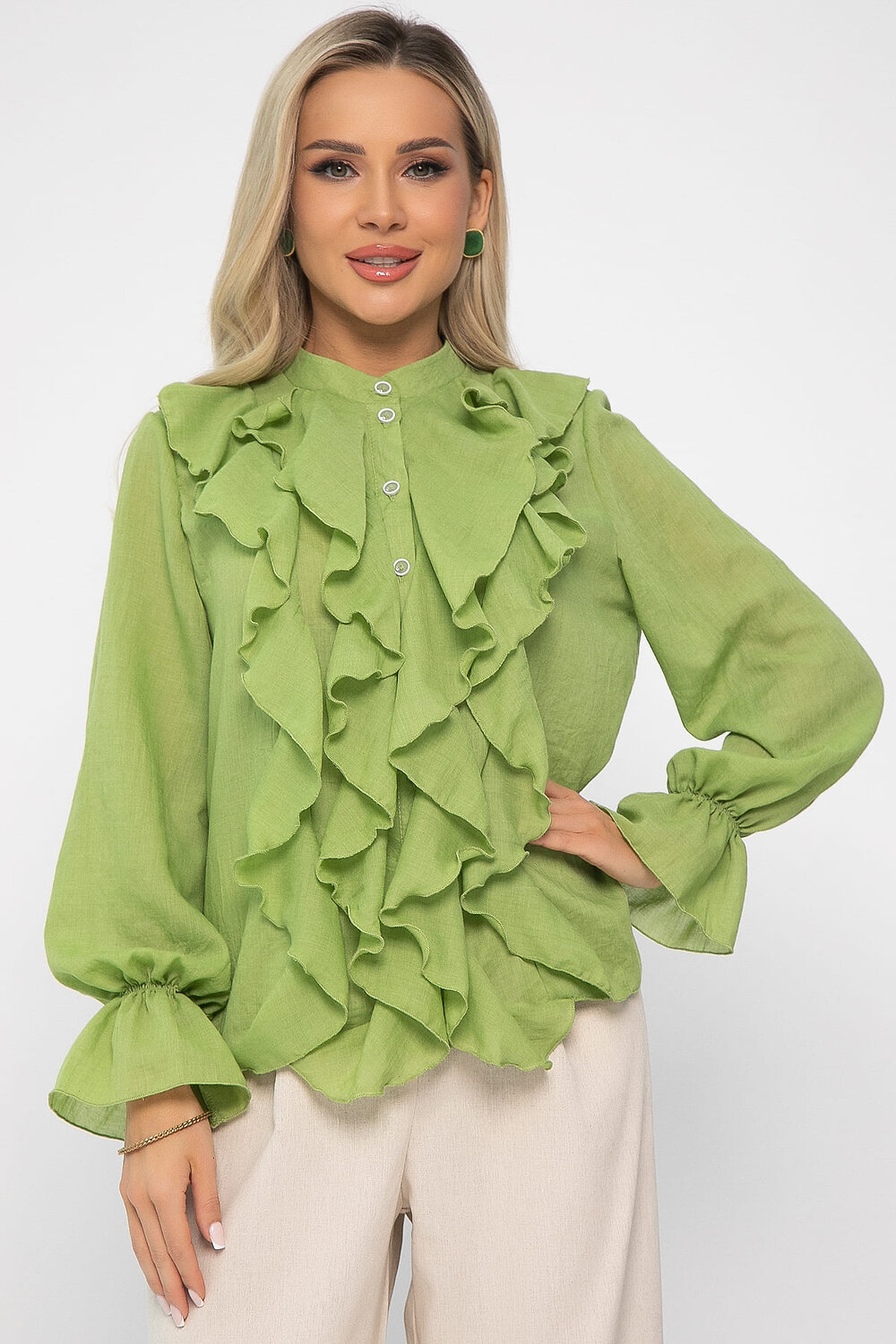 LT Collection Блуза 539414 Б13686-5М зеленый