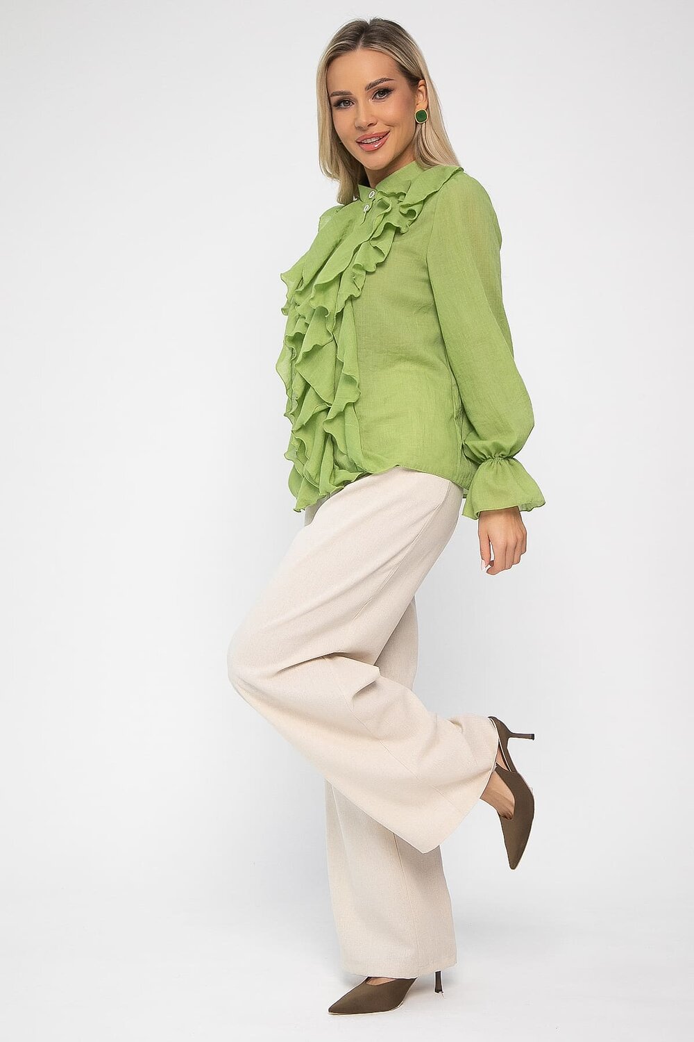 LT Collection Блуза 539414 Б13686-5М зеленый