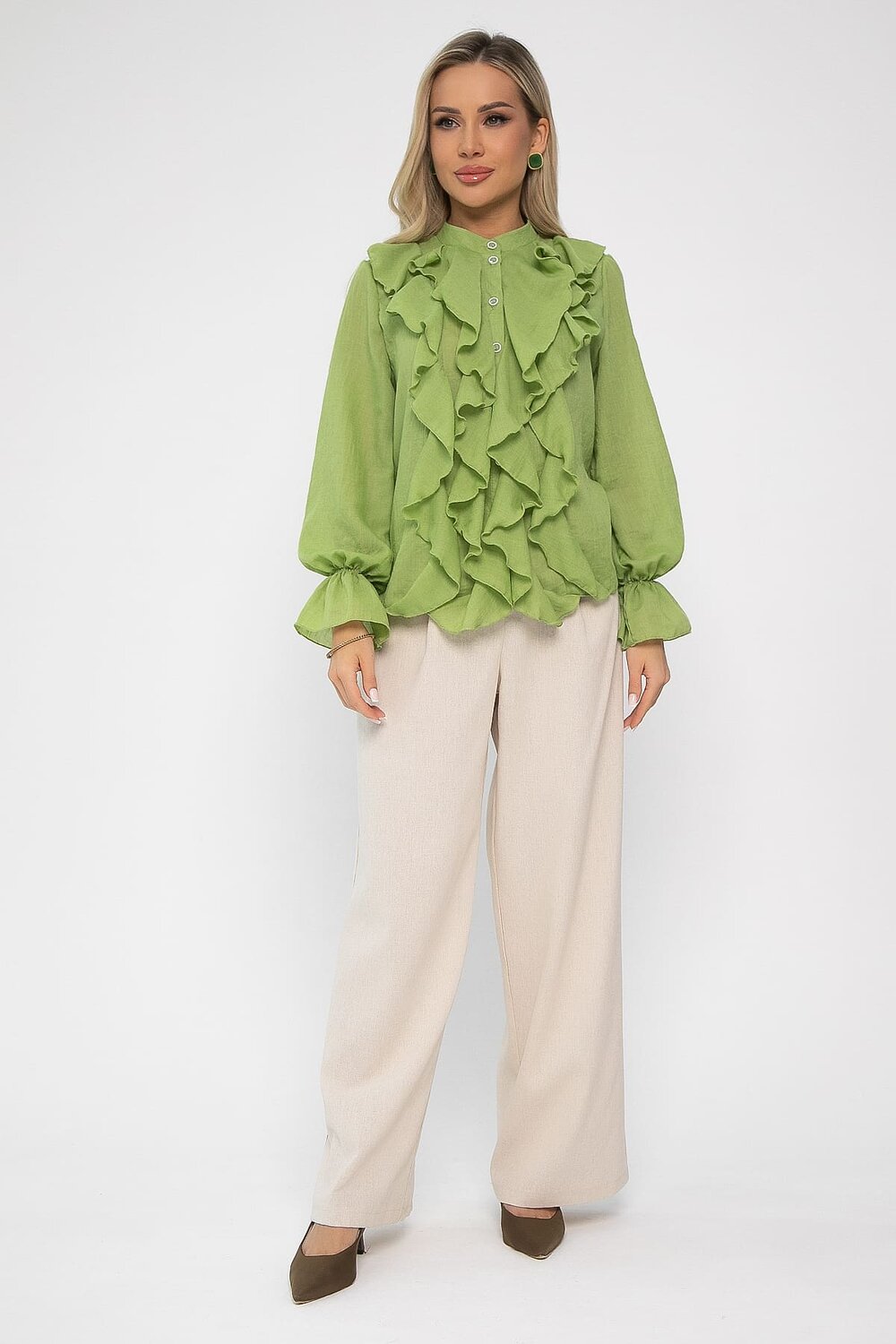 LT Collection Блуза 539414 Б13686-5М зеленый