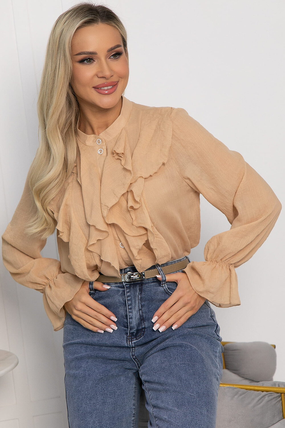 LT Collection Блуза 539437 Б13687-5М бежевый