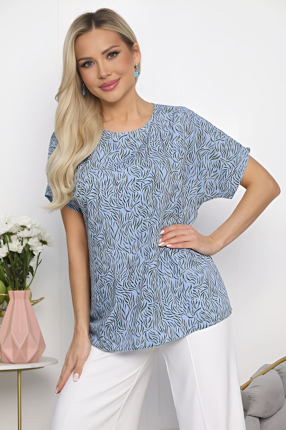 LT Collection Блуза 539465 Б13724-30М голубой