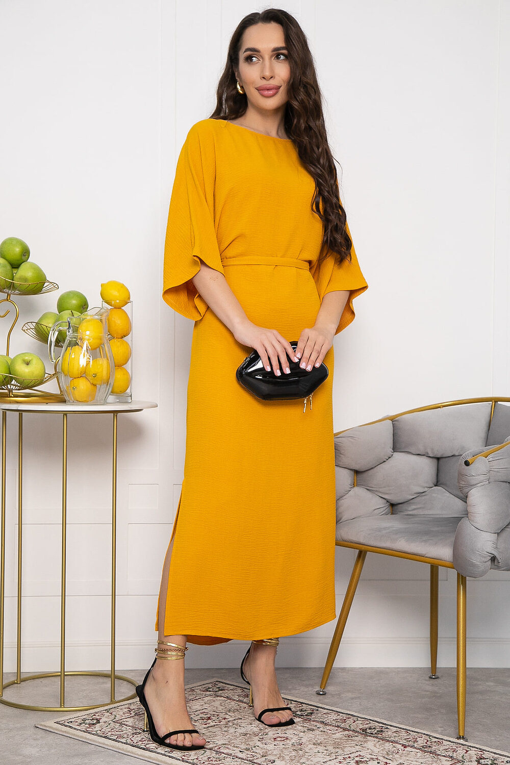 LT Collection Платье 540713 П13621-41М горчичный