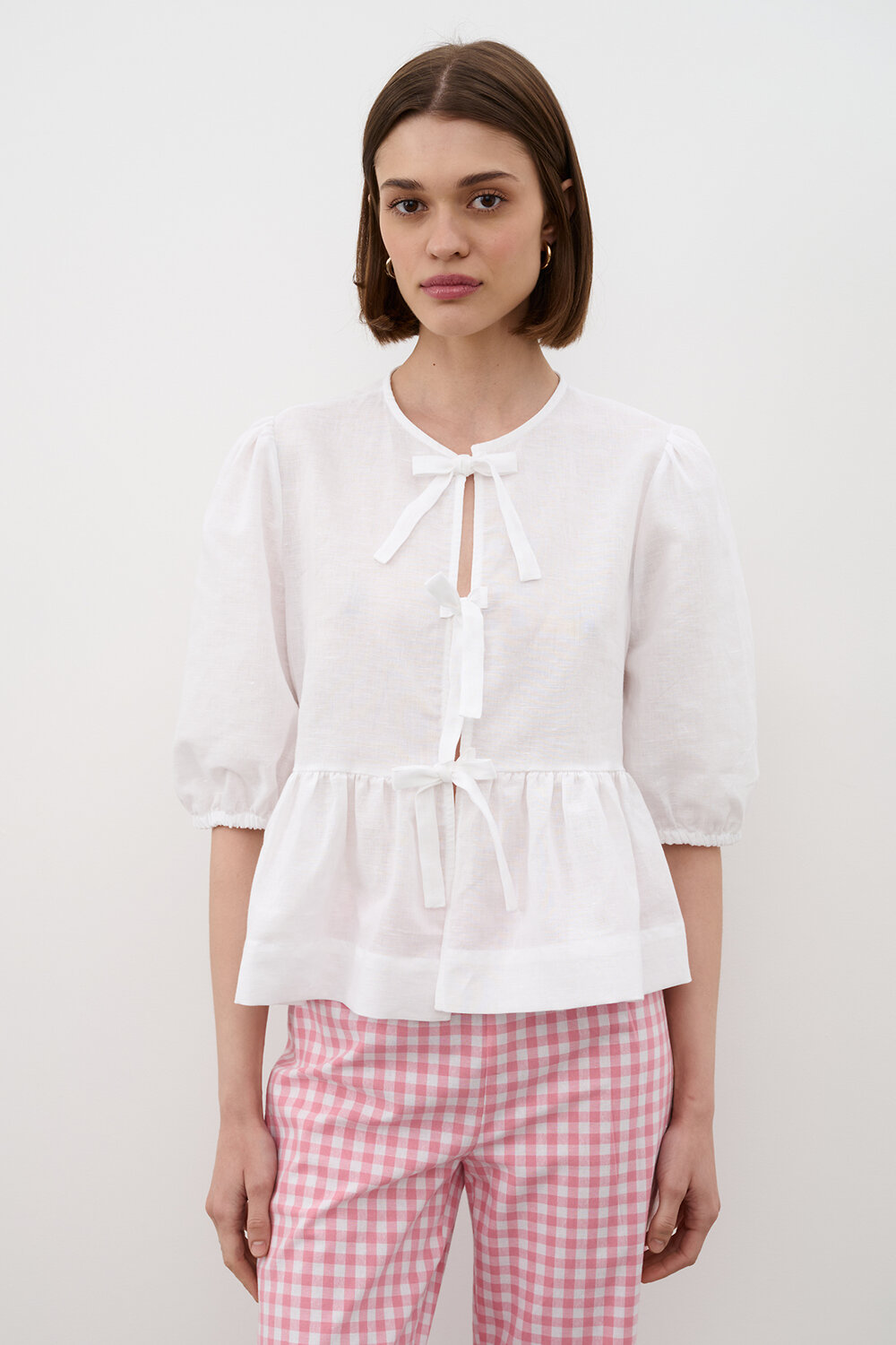 RISE Брюки 540903 TR2535_Pink Розовый, белый