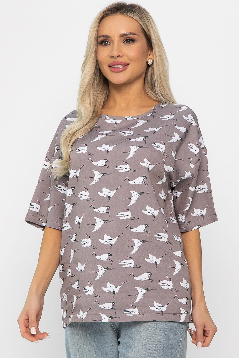 LT Collection Блуза 541056 Б13816-25М серо-бежевый