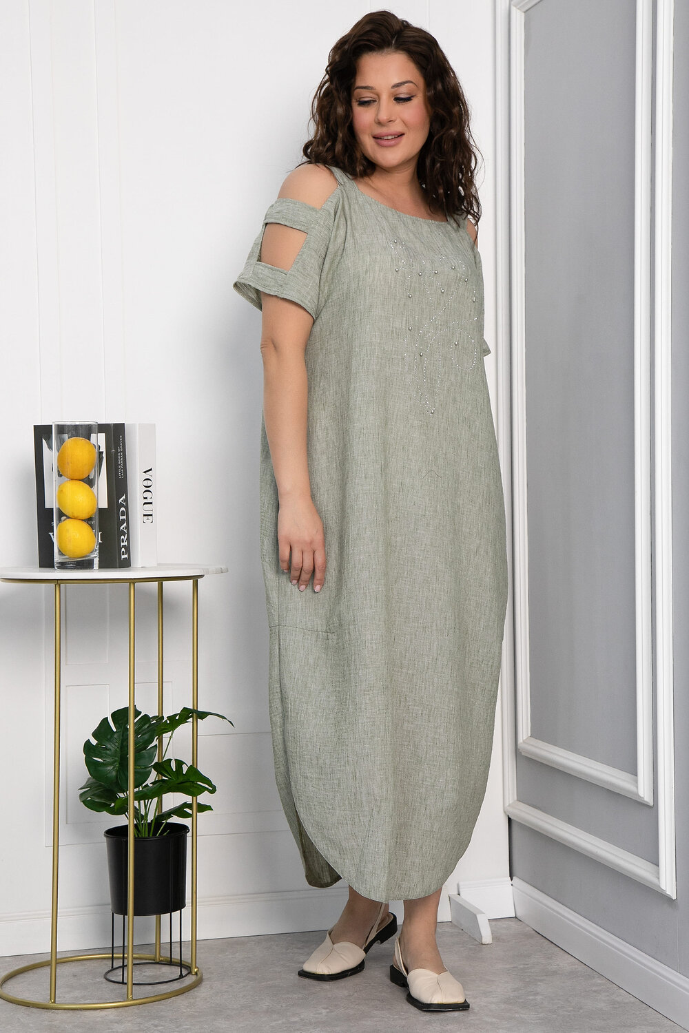 LT Collection Платье 541890 П13708-8М зеленый меланж