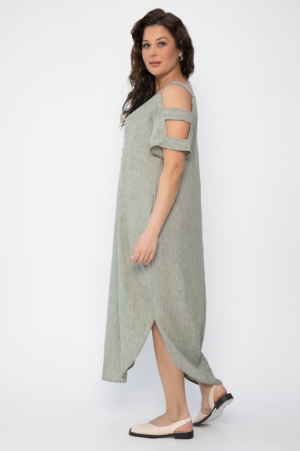 LT Collection Платье 541890 П13708-8М зеленый меланж