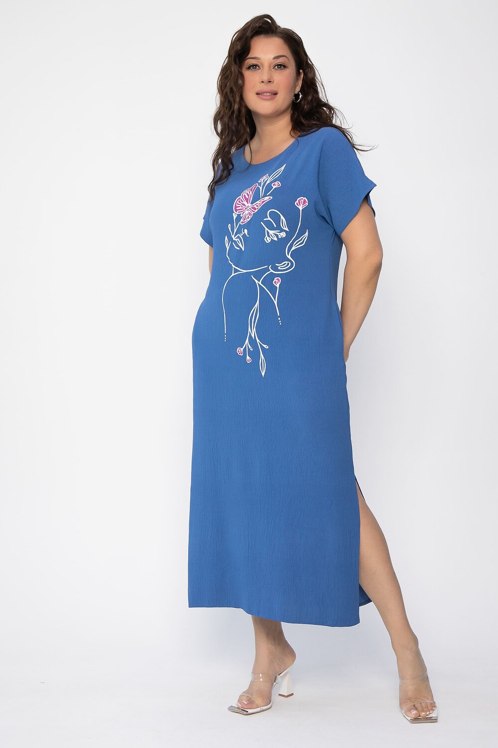 LT Collection Платье 541894 П13704-8М синий