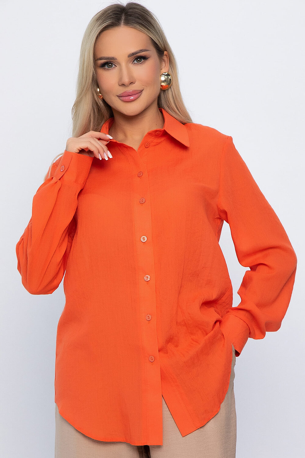LT Collection Рубашка 542290 Б13827-7М оранжевый