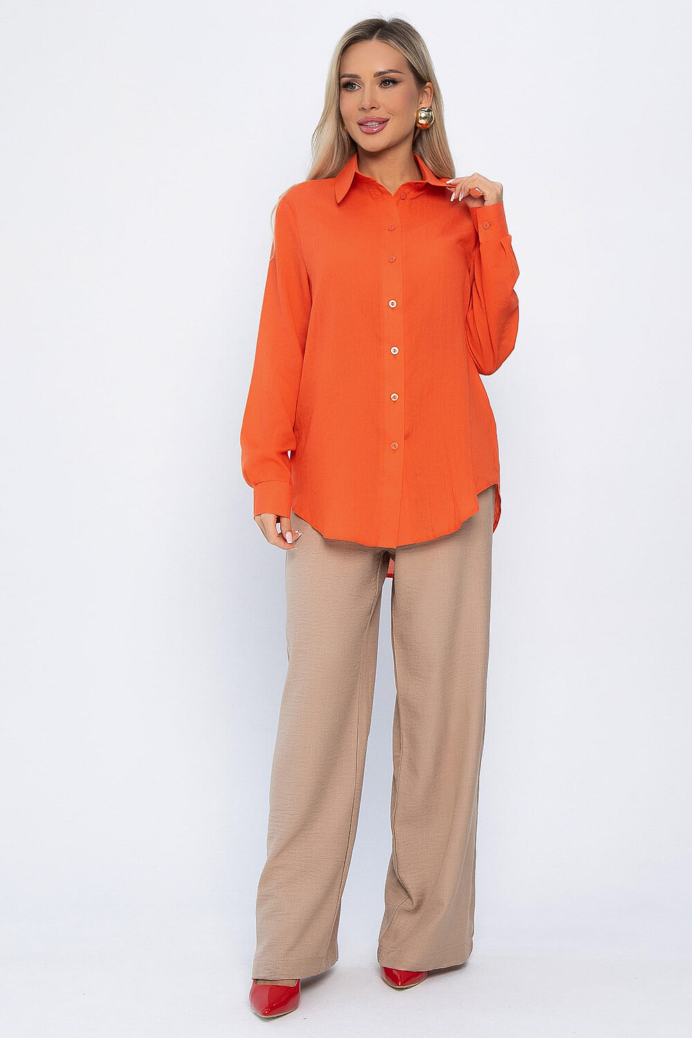 LT Collection Рубашка 542290 Б13827-7М оранжевый