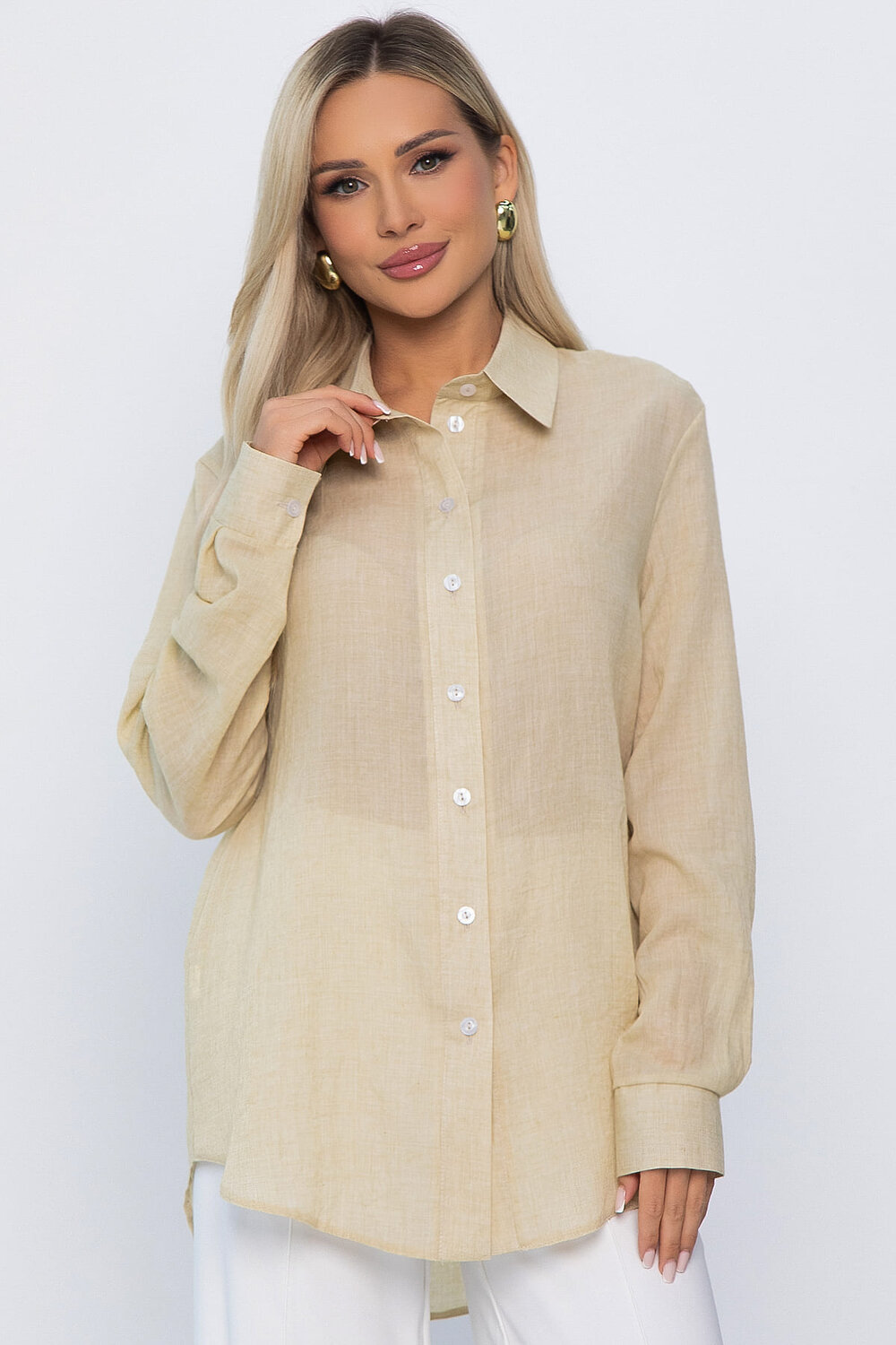 LT Collection Рубашка 542293 Б13828-7М бежевый