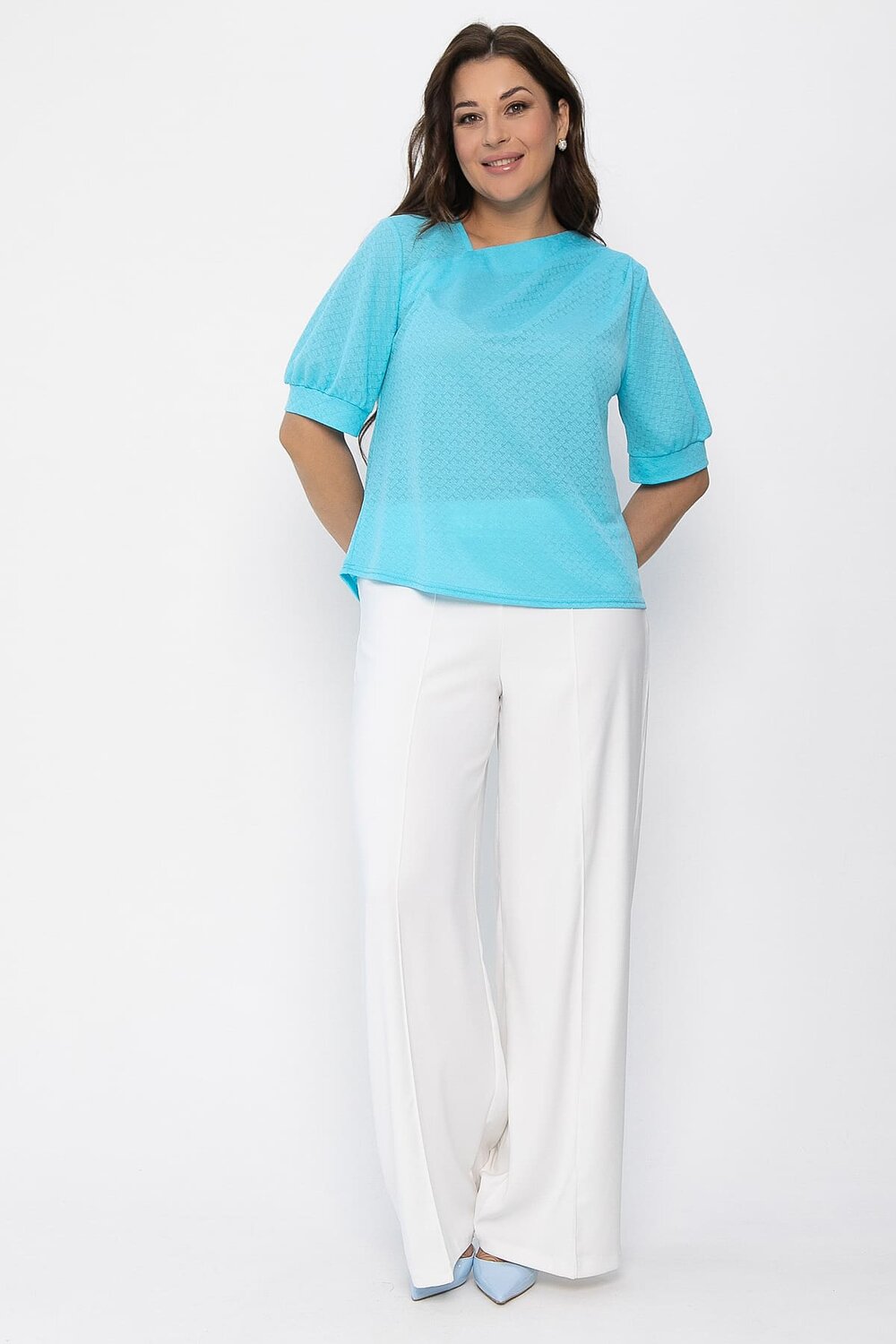 LT Collection Блуза 542295 Б13856-3М голубой