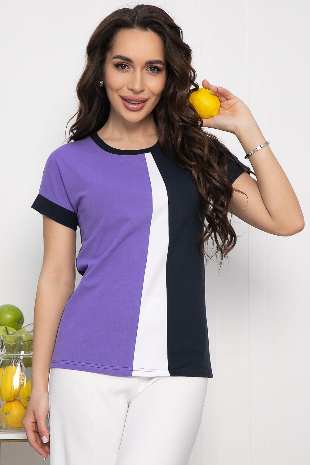 LT Collection Футболка 543021 Б13659-50М Синий/фиолетовый