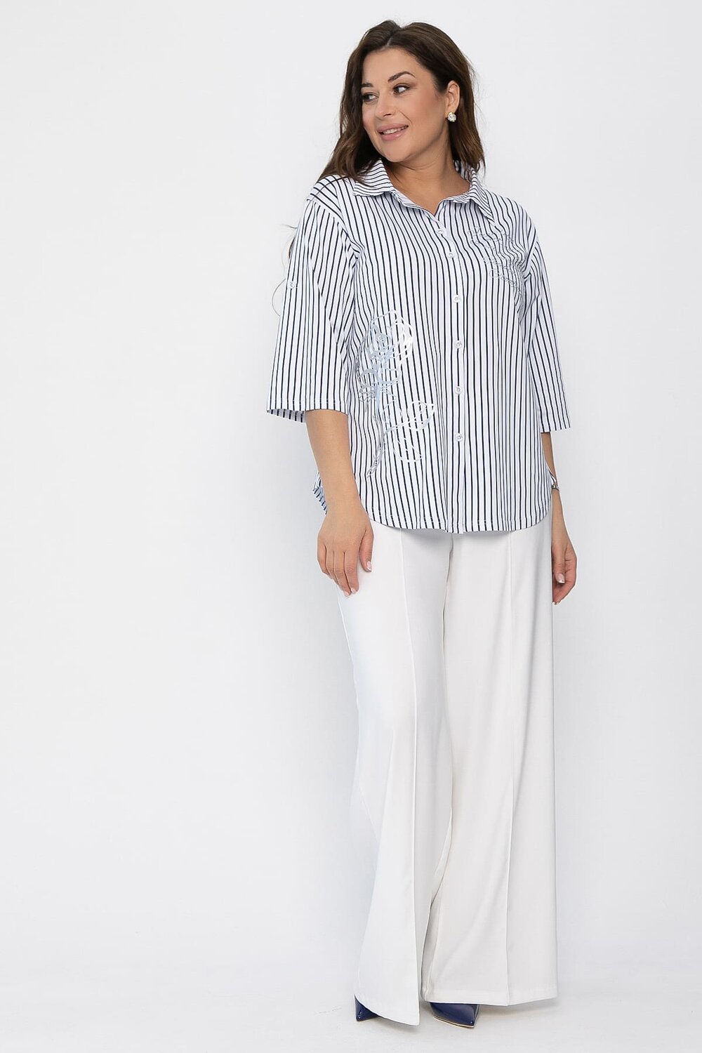 LT Collection Рубашка 543031 Б13811-20М Белый/синий