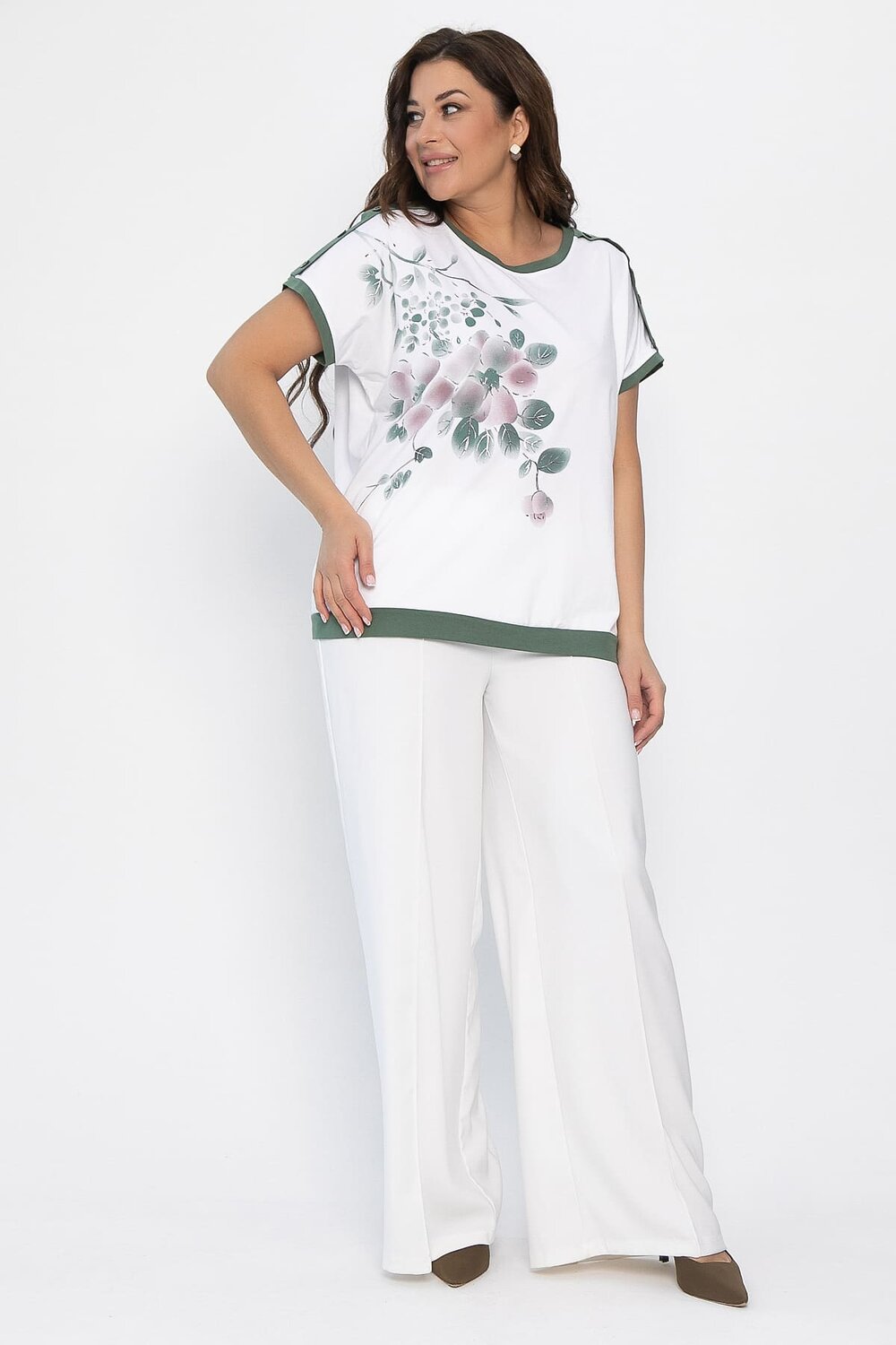 LT Collection Блуза 543033 Б13805-20М Белый/зеленый