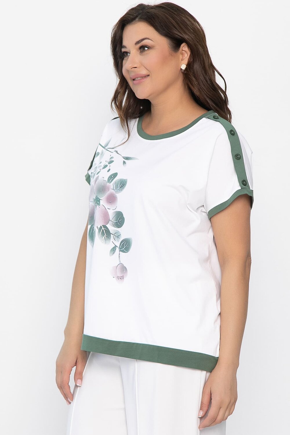 LT Collection Блуза 543033 Б13805-20М Белый/зеленый