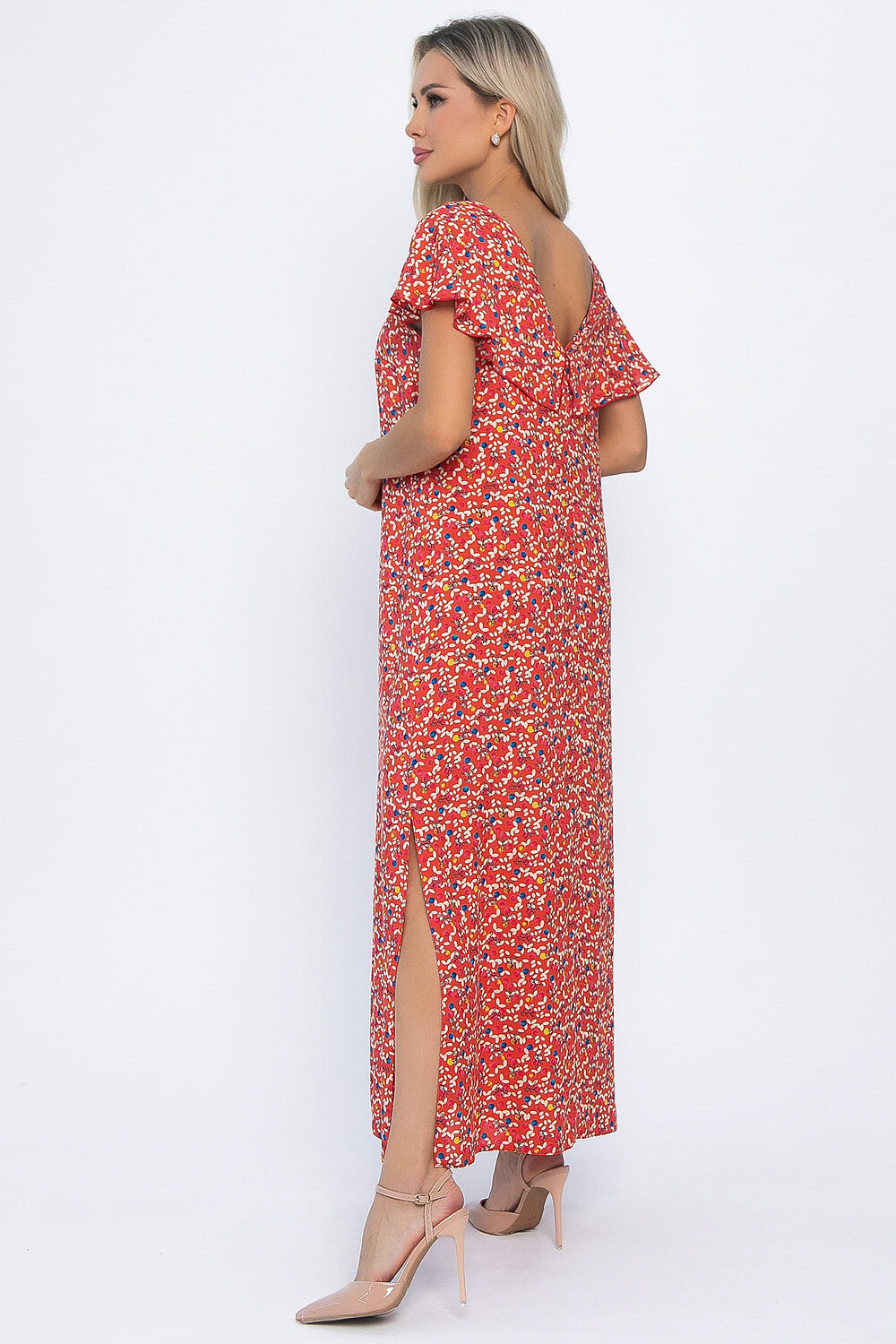 LT Collection Платье 543036 П13829-16М Красно-оранжевый