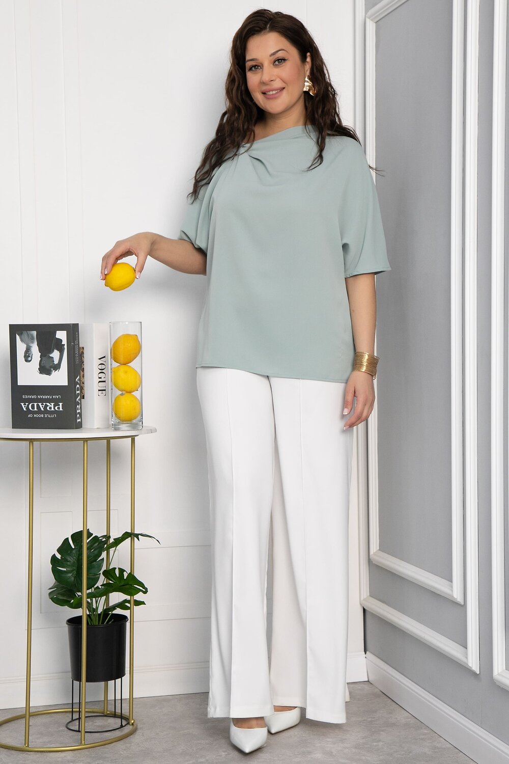 LT Collection Блуза 543204 Б13817-1М зеленый