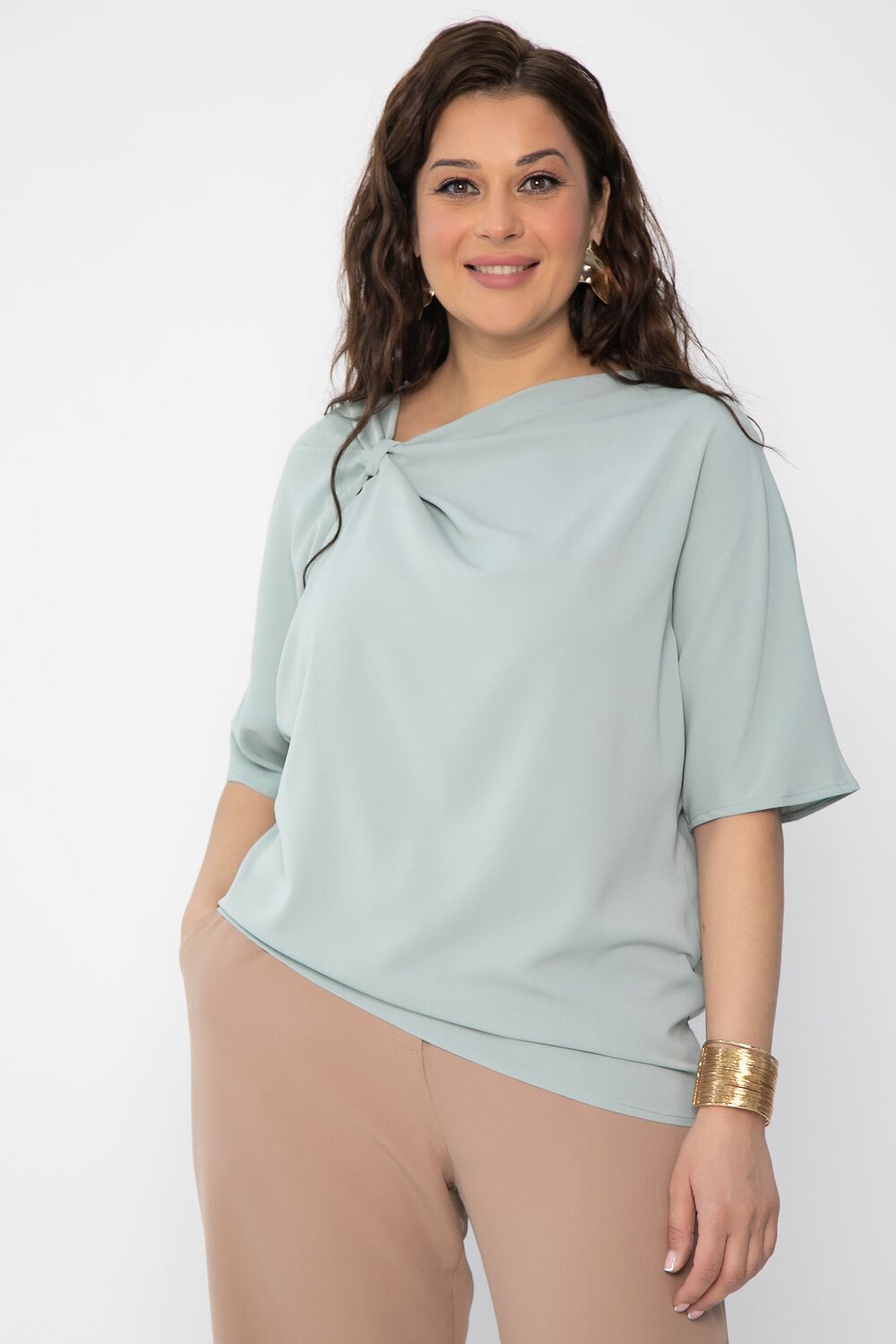 LT Collection Блуза 543204 Б13817-1М зеленый