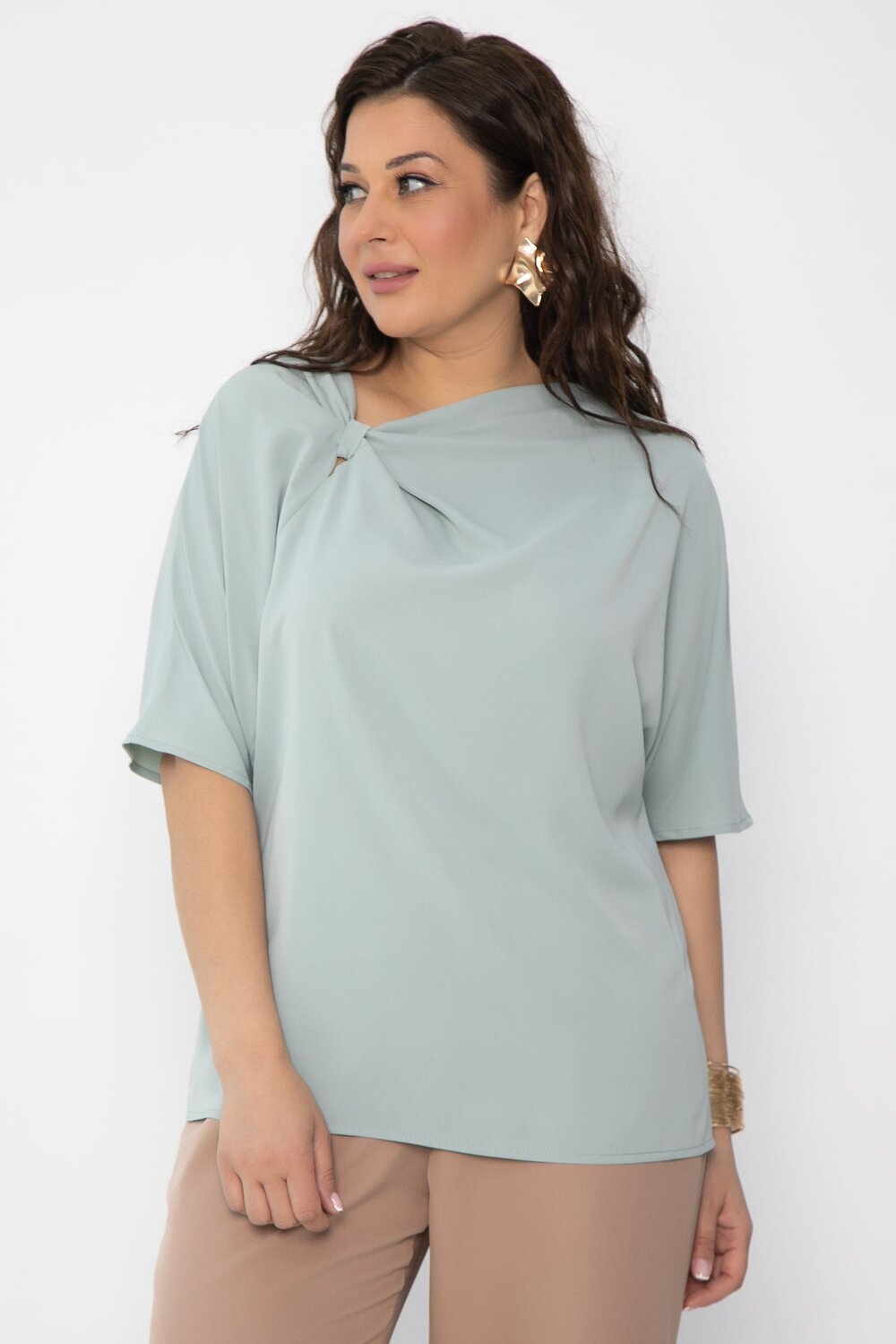 LT Collection Блуза 543204 Б13817-1М зеленый